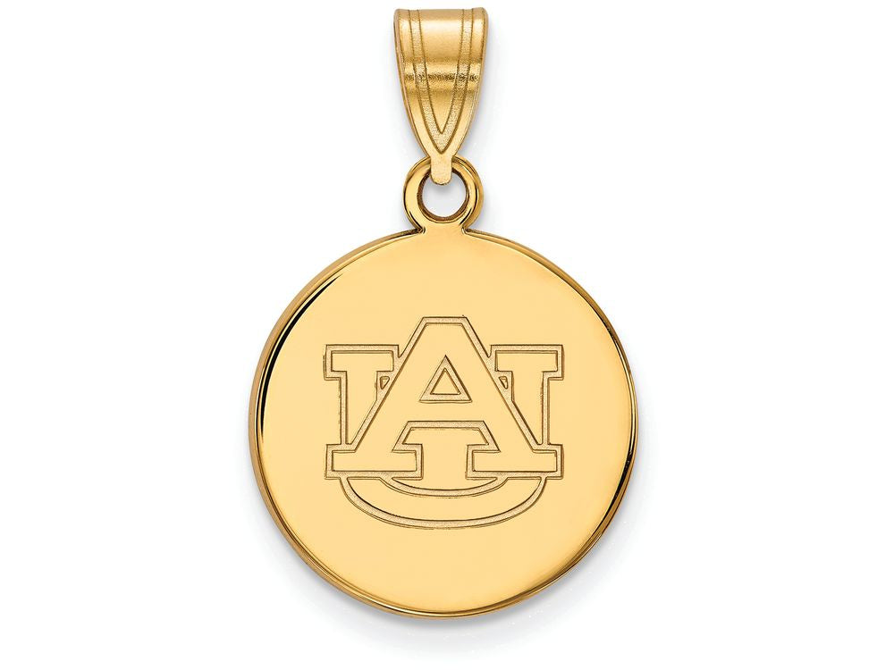 14k Yellow Gold Logoart Auburn University Medium Disc Pendant