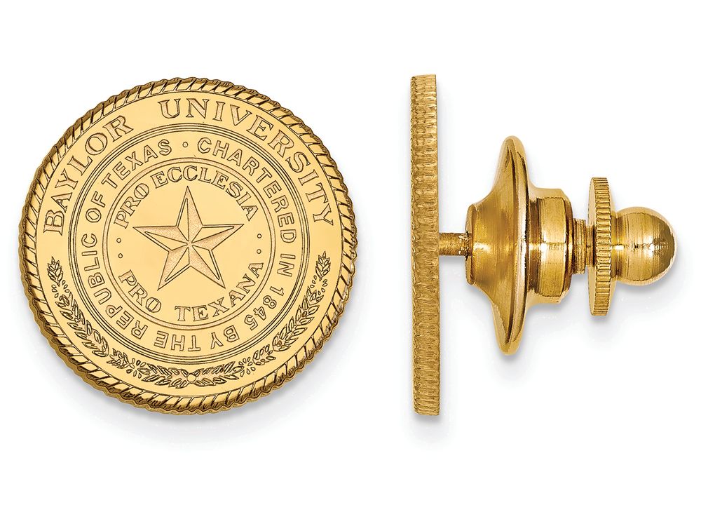 14k Yellow Gold Logoart Baylor University Crest Lapel Pin