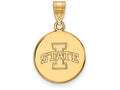 14k Yellow Gold Logoart Iowa State University Medium Disc Pendant