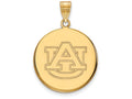 14k Yellow Gold Logoart Auburn University Large Disc Pendant