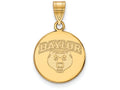 14k Yellow Gold Logoart Baylor University Medium Disc Pendant
