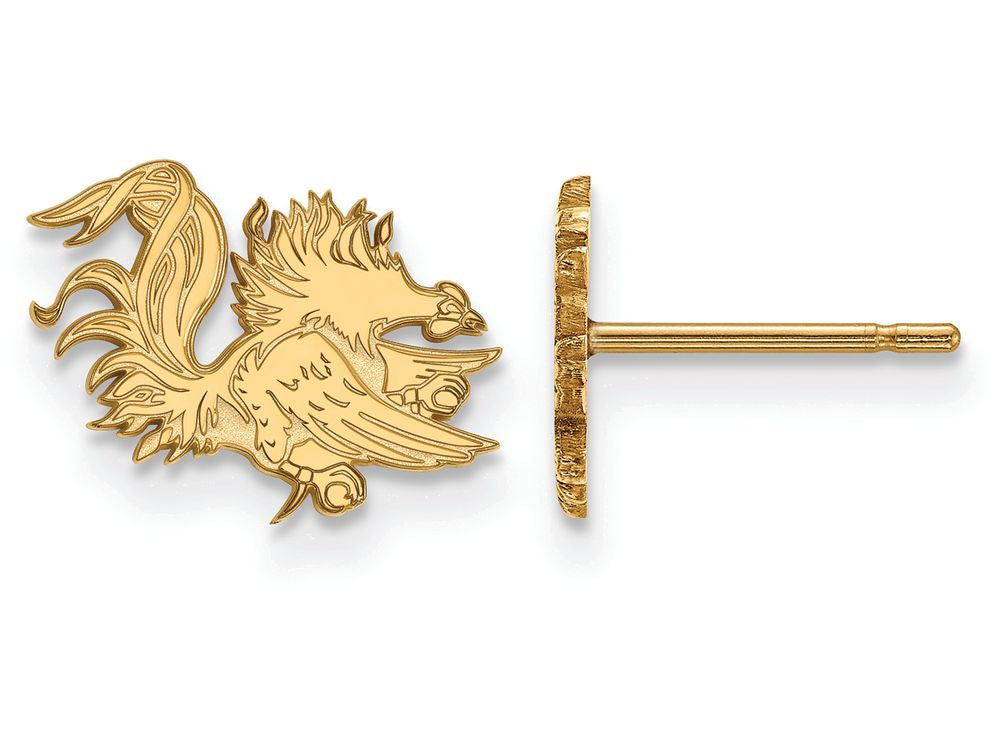 14k Yellow Gold Logoart University Of South Carolina Extra Small Post Earrings