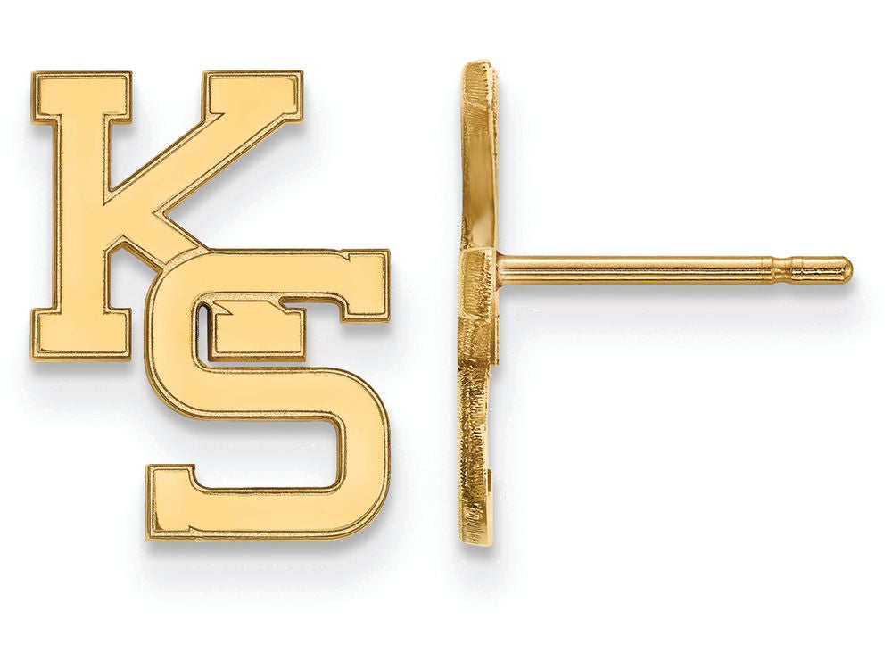 14k Yellow Gold Logoart Kansas State University Small Post Earrings