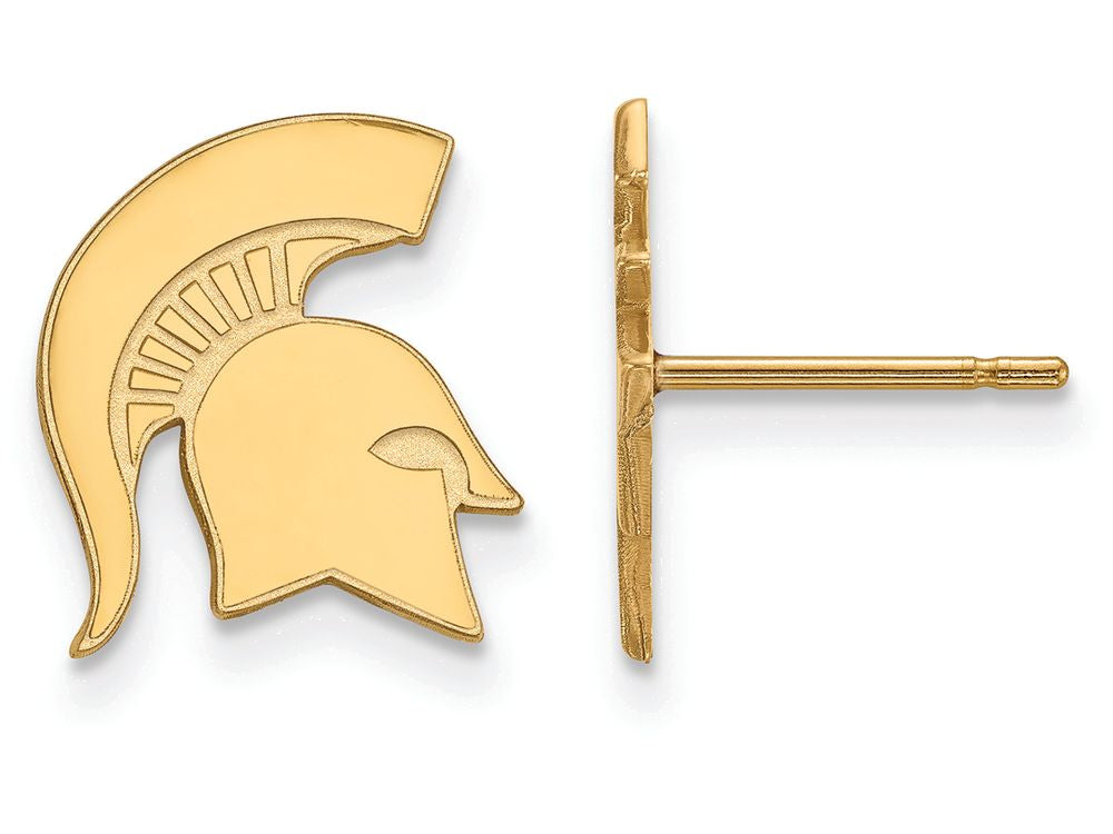 14k Yellow Gold Logoart Michigan State University Small Post Earrings
