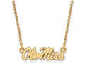 14k Yellow Gold Logoart University Of Mississippi Small Pendant Necklace