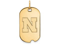 14k Yellow Gold Logoart University Of Nebraska Small Dog Tag Pendant Necklace