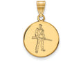 14k Yellow Gold Logoart West Virginia University Medium Disc Pendant