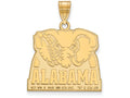 14k Yellow Gold Logoart University Of Alabama Large Pendant