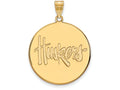 14k Yellow Gold Logoart University Of Nebraska Extra Large  Disc Pendant