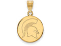 14k Yellow Gold Logoart Michigan State University Medium Disc Pendant