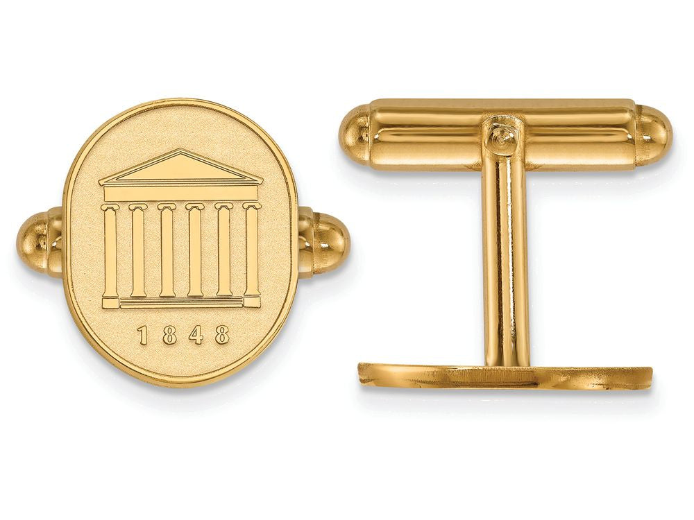 14k Yellow Gold Logoart University Of Mississippi Crest Cuff Link