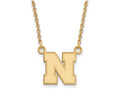 14k Yellow Gold Logoart University Of Nebraska Small Pendant Necklace