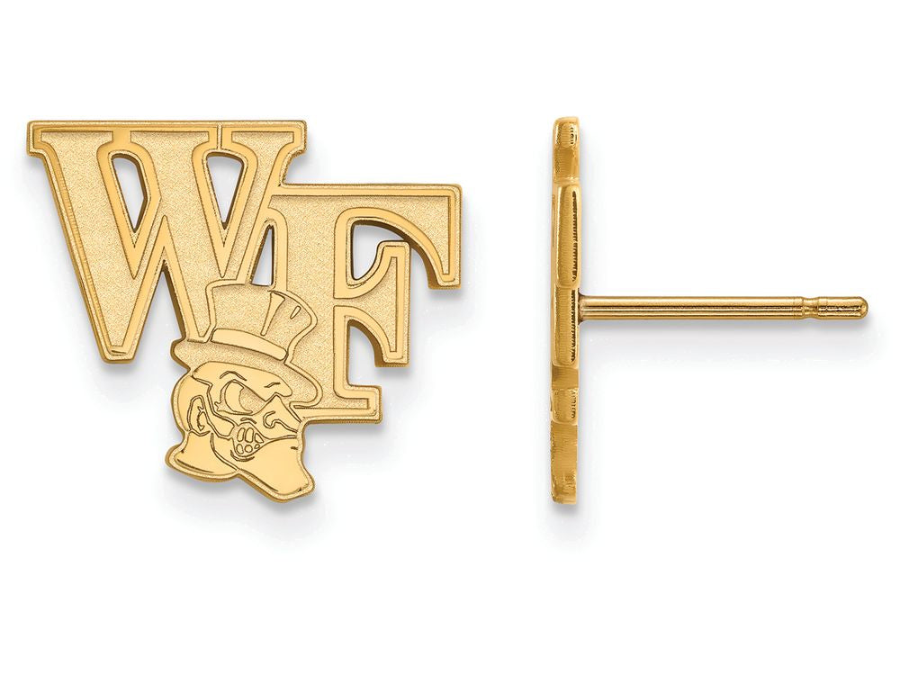 14k Yellow Gold Logoart Wake Forest University Small Post Earringss