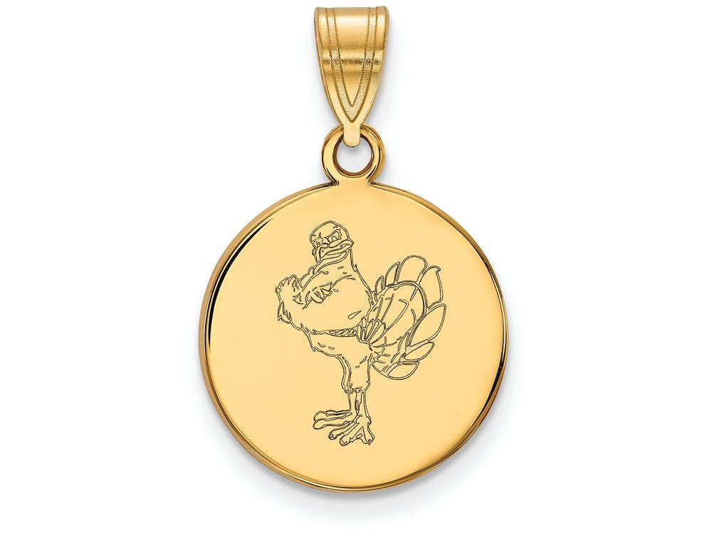 14k Yellow Gold Logoart Virginia Tech Medium Disc Pendant