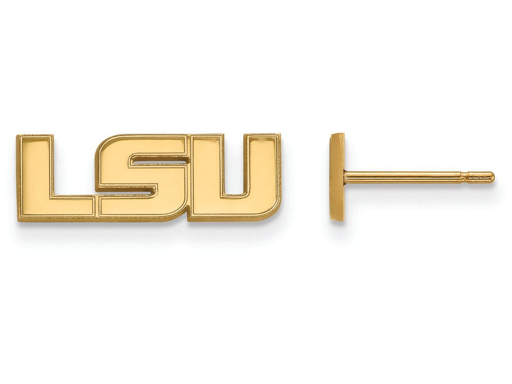 14k Yellow Gold Logoart Louisiana State University Extra Small Post Earrings