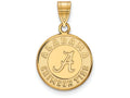 14k Yellow Gold Logoart University Of Alabama Medium Disc Pendant