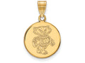 14k Yellow Gold Logoart University Of Wisconsin Medium Disc Pendant