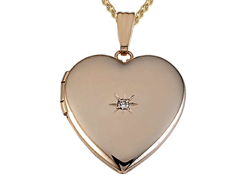 FJC Finejewelers Medium Heart Locket Pendant Necklace With Diamond