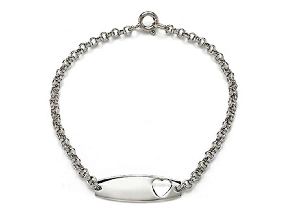 FJC Finejewelers 925 Sterling Silver Small Heart ID Bracelet