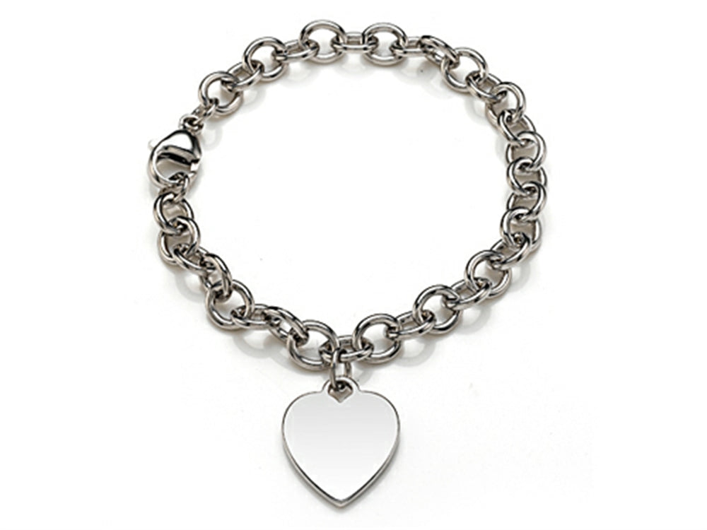 FJC Finejewelers 925 Sterling Silver Small Heart Charm Bracelet