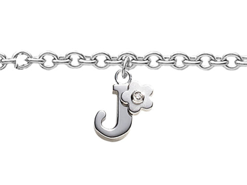 FJC Finejewelers 925 Sterling Silver Small 6.5 Inch Letter J Charm Bracelet