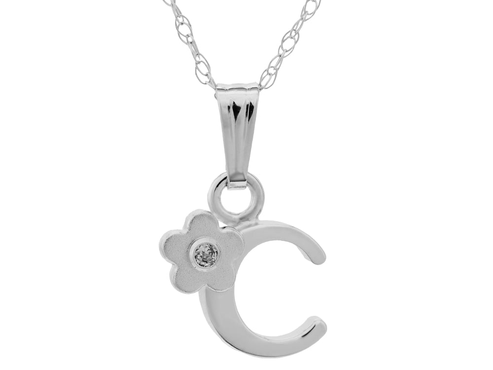 FJC Finejewelers 925 Sterling Silver Small Letter C Charm Pendant Necklace on 14 Inch Chain
