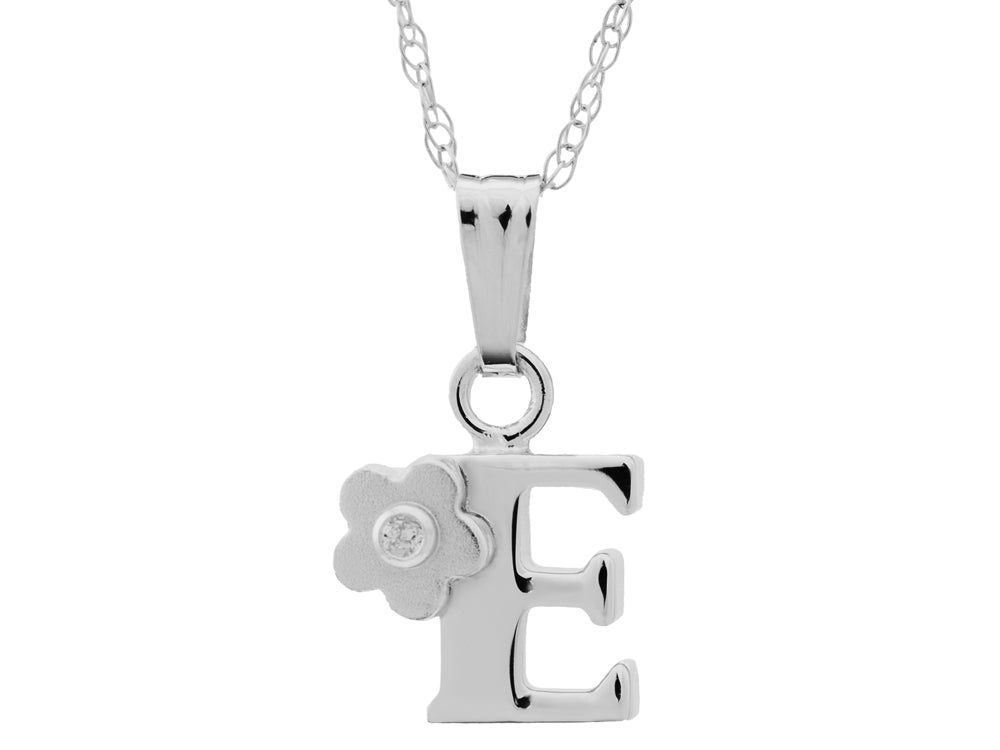 FJC Finejewelers 925 Sterling Silver Small Letter E Charm Pendant Necklace on 14 Inch Chain