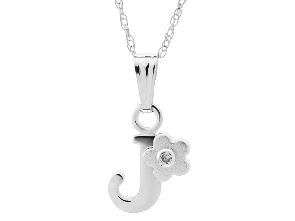 FJC Finejewelers 925 Sterling Silver Small Letter J Charm Pendant Necklace on 14 Inch Chain