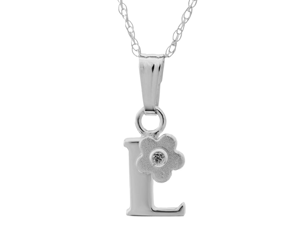 FJC Finejewelers 925 Sterling Silver Small Letter L Charm Pendant Necklace on 14 Inch Chain