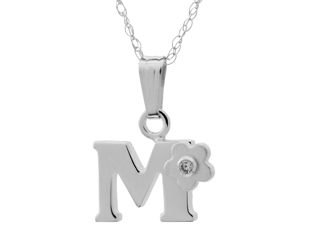 FJC Finejewelers 925 Sterling Silver Small Letter M Charm Pendant Necklace on 14 Inch Chain