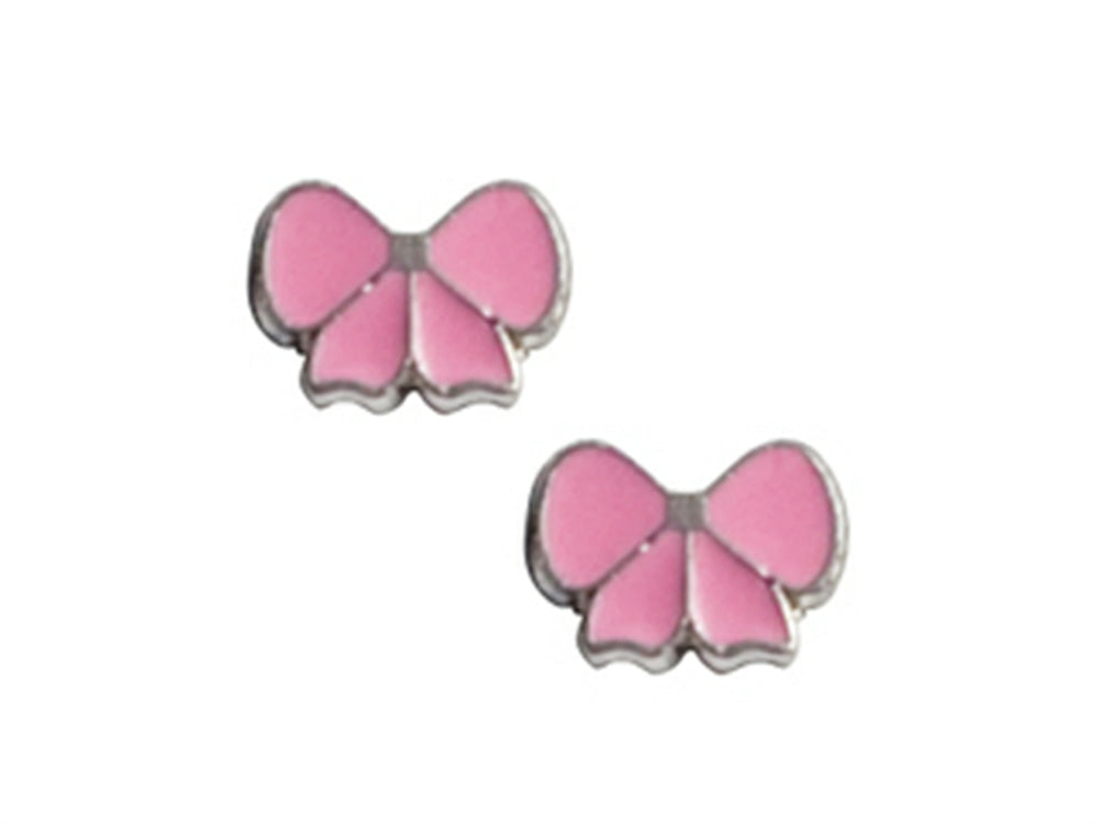 FJC Finejewelers 925 Sterling Silver Small Pink Ribbon Earrings