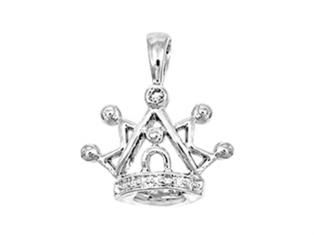 FJC Finejewelers 925 Sterling Silver Small Crown Pendant Necklace on 14 Inch Chain