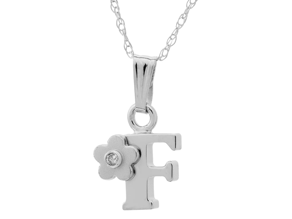 FJC Finejewelers 925 Sterling Silver Small Letter F Charm Pendant Necklace on 14 Inch Chain