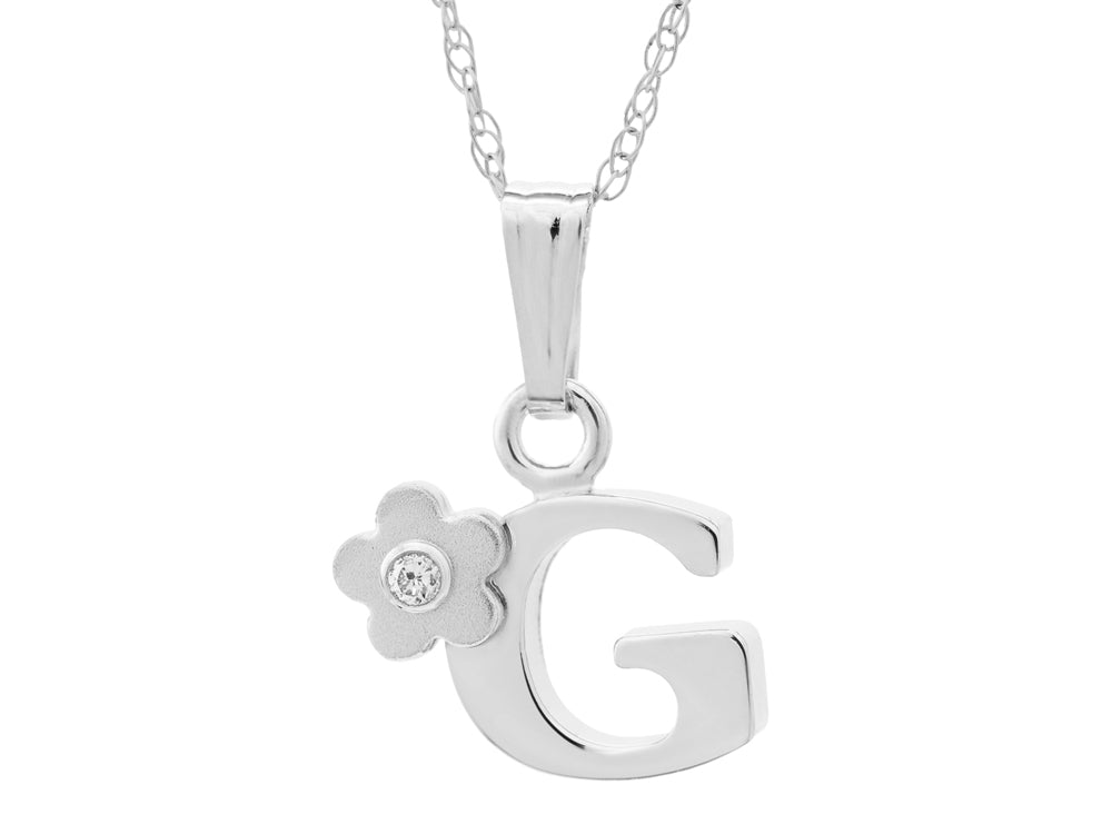 FJC Finejewelers 925 Sterling Silver Small Letter G Charm Pendant Necklace on 14 Inch Chain