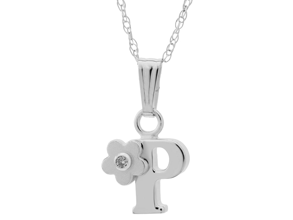 FJC Finejewelers 925 Sterling Silver Small Letter P Charm Pendant Necklace on 14 Inch Chain