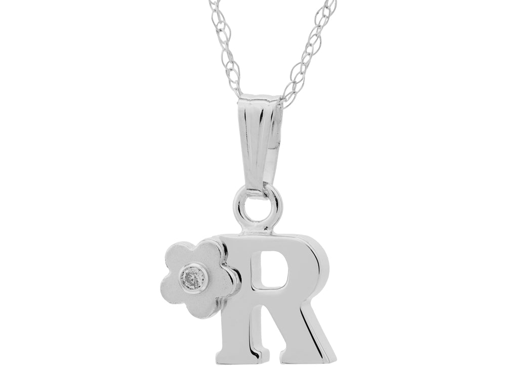 FJC Finejewelers 925 Sterling Silver Small Letter R Charm Pendant Necklace on 14 Inch Chain