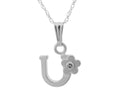 FJC Finejewelers 925 Sterling Silver Small Letter U Charm Pendant Necklace on 14 Inch Chain