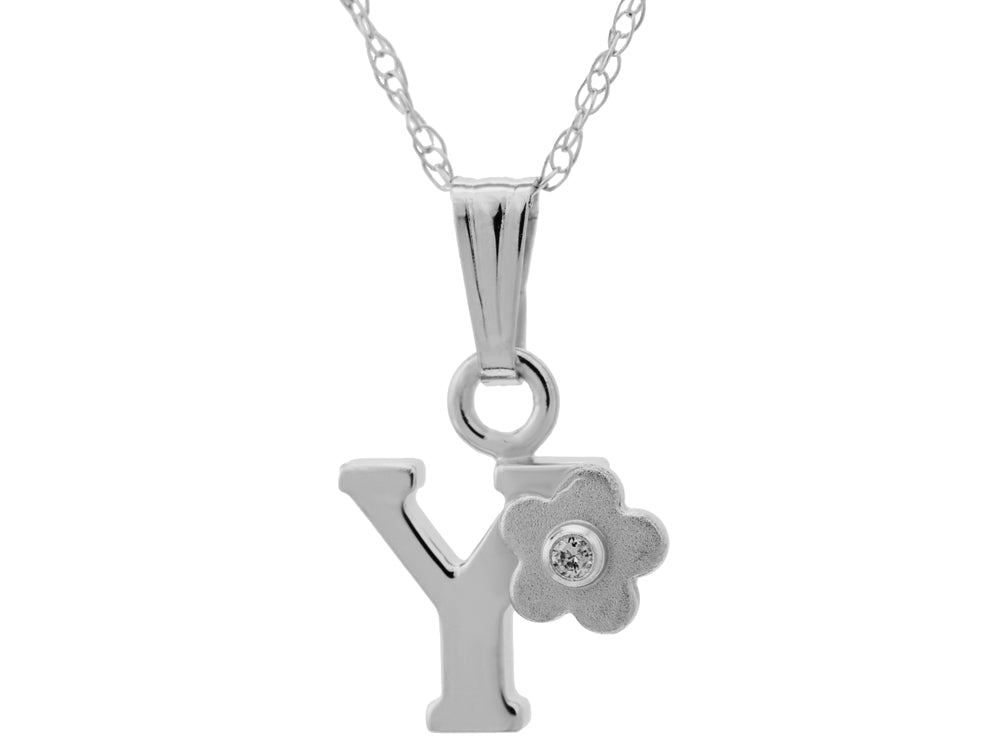FJC Finejewelers 925 Sterling Silver Small Letter Y Charm Pendant Necklace on 14 Inch Chain