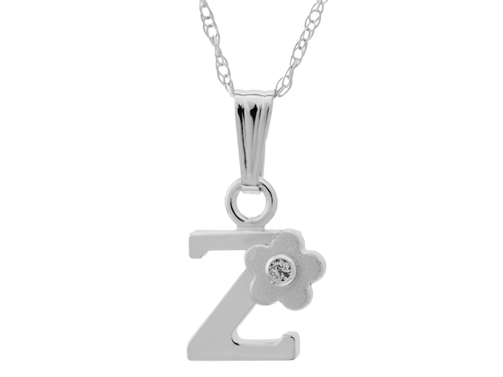 FJC Finejewelers 925 Sterling Silver Small Letter Z Charm Pendant Necklace on 14 Inch Chain
