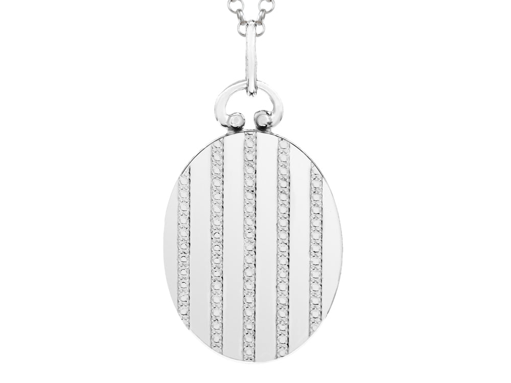 FJC Finejewelers Sterling Silver Oval Picture Charm Pendant Necklace