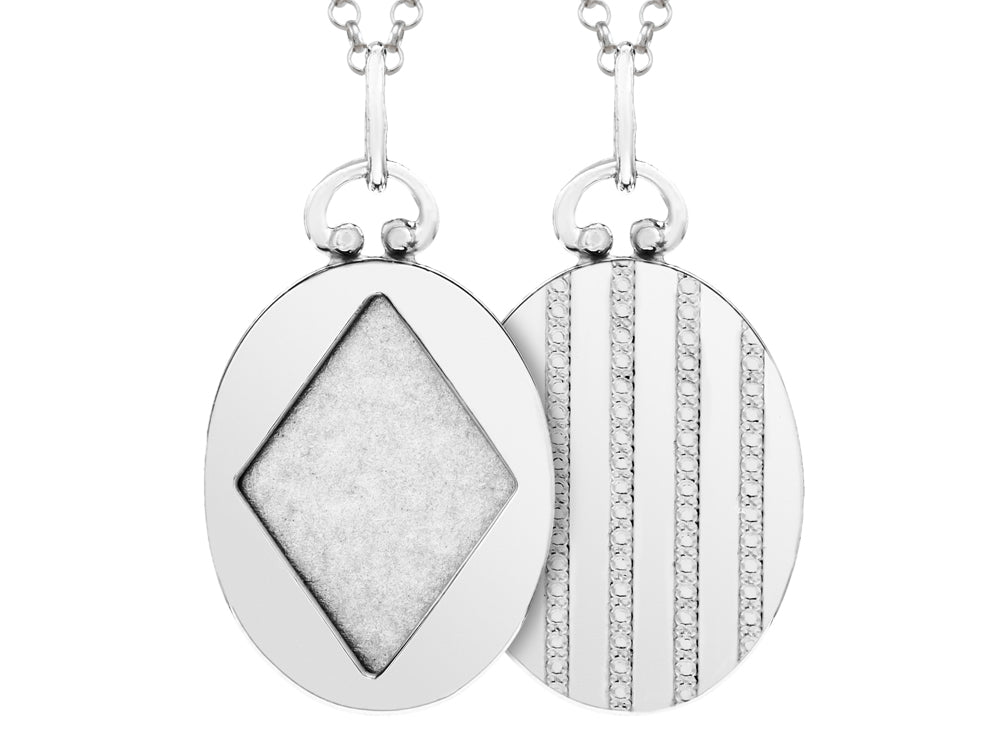 FJC Finejewelers Sterling Silver Oval Picture Charm Pendant Necklace
