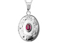 FJC Finejewelers Sterling Silver Oval Locket Pendant Necklace with Genuine Ruby July Birthstone