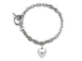 FJC Finejewelers 7 inch Sterling Silver Heart Charm Toggle Bracelet