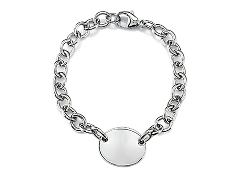 FJC Finejewelers Sterling Silver 8 inches Oval Charm Bracelet