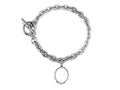 FJC Finejewelers Sterling Silver Oval Charm Locket Toggle Bracelet