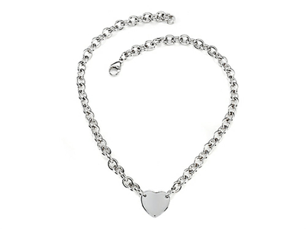 FJC Finejewelers Sterling Silver 16 inches Heart Charm Necklace