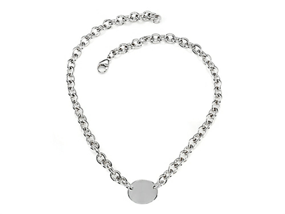 FJC Finejewelers Sterling Silver 16 inches Oval Charm Necklace