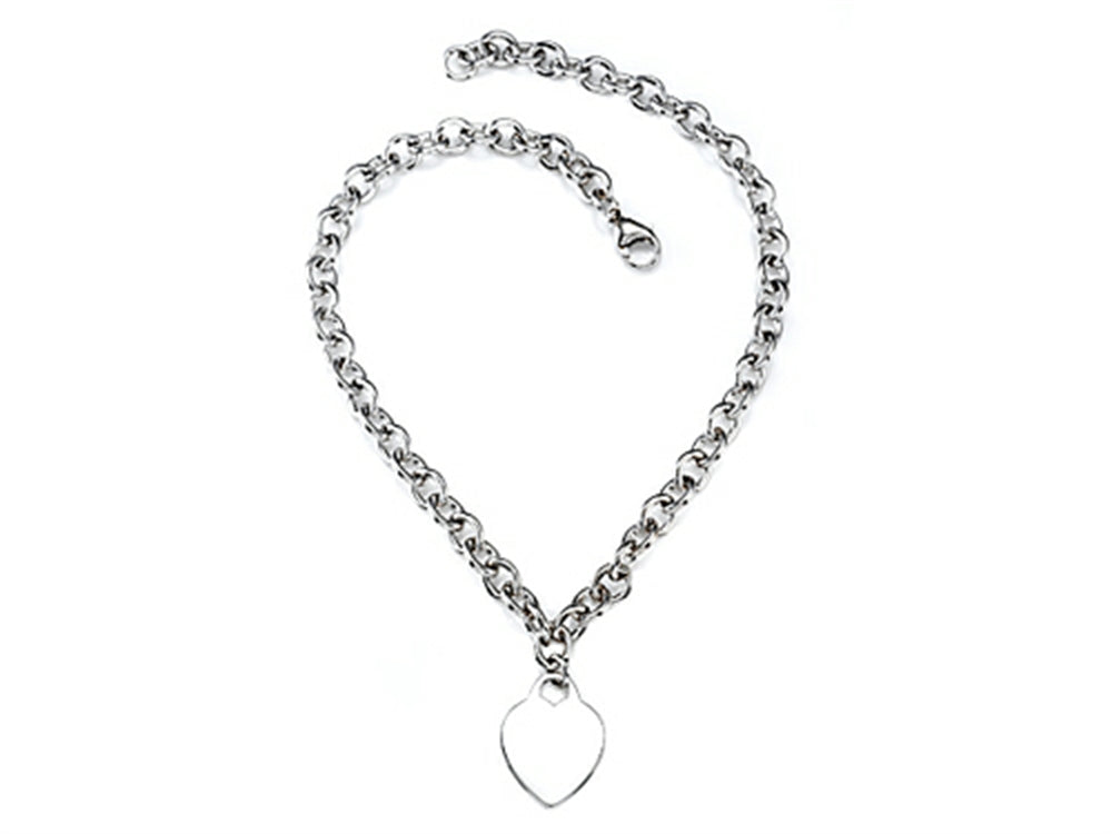 FJC Finejewelers Sterling Silver 16 inches Heart Charm Necklace