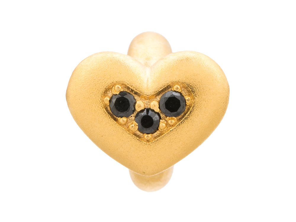 Endless Jewelry Black Triple Love Black Cubic Zirconia Gold-Tone Finish