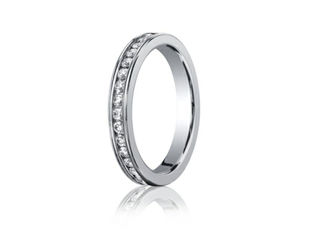Benchmark 3mm Round Diamonds Eternity Wedding Band Ring